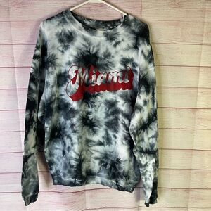 Chicka-D MIAMI Corded Tie‎ Dye Crew Sweatshirt Size Small